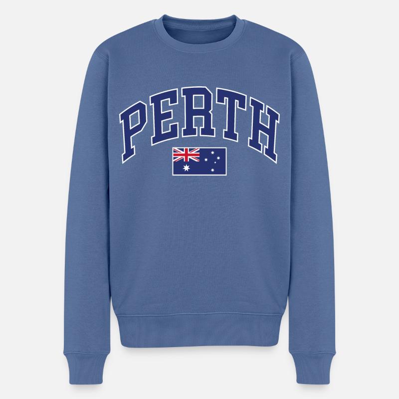 Perth - Pull Premium bio Homme - bleu pigeon