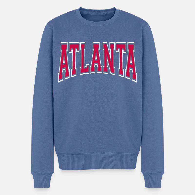 Atlanta - Männer Premium Bio Pullover - Taubenblau