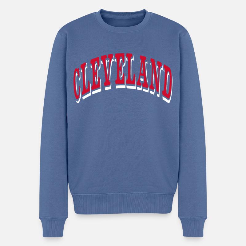 Cleveland - Männer Premium Bio Pullover - Taubenblau