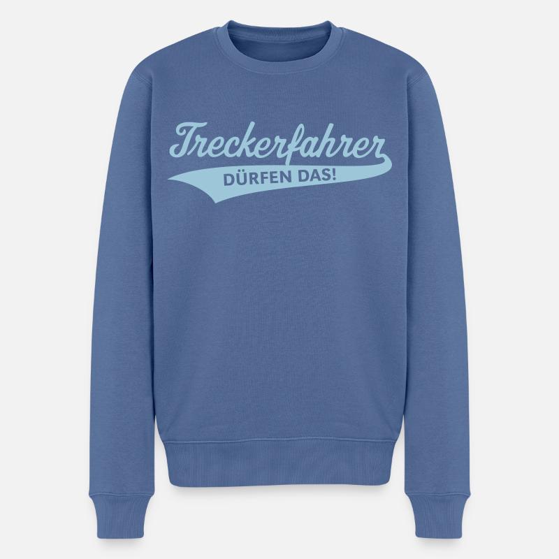 Treckerfahrer Dürfen Das! (Trecker Traktor, V4, B) - Männer Premium Bio Pullover - Taubenblau
