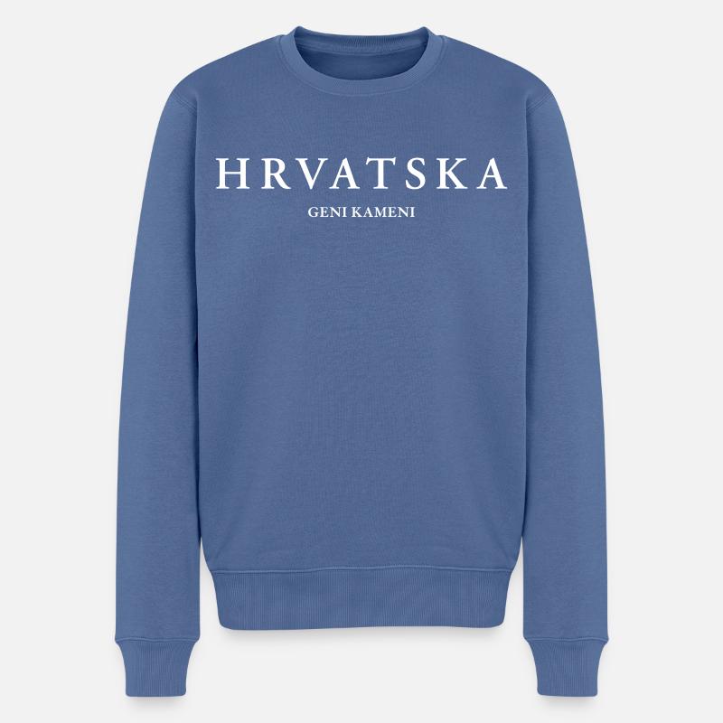 Hrvatska - Pull Premium bio Homme - bleu pigeon