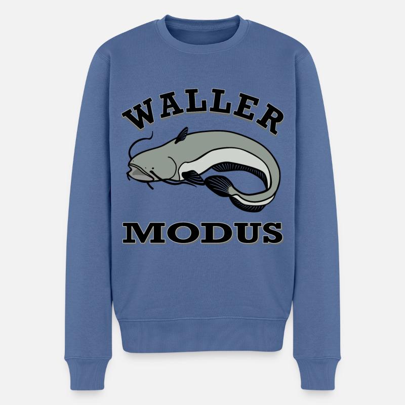 Waller - Wels Modus - Männer Premium Bio Pullover - Taubenblau
