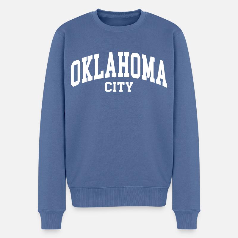 Oklahoma City - Männer Premium Bio Pullover - Taubenblau