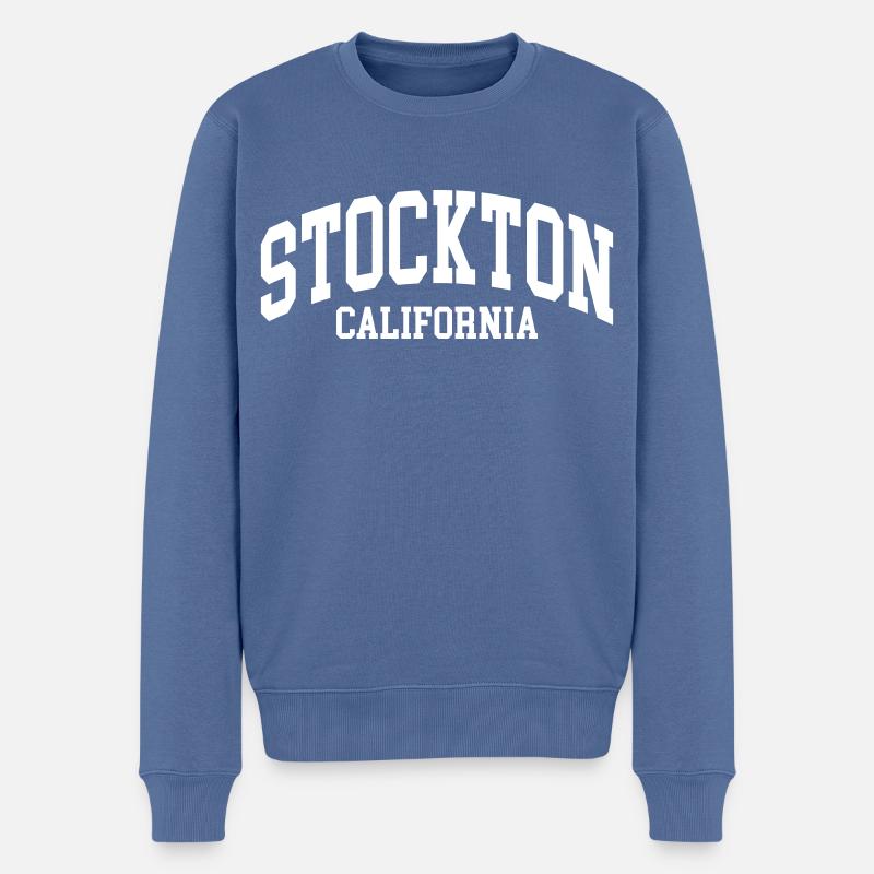 Stockton - Pull Premium bio Homme - bleu pigeon