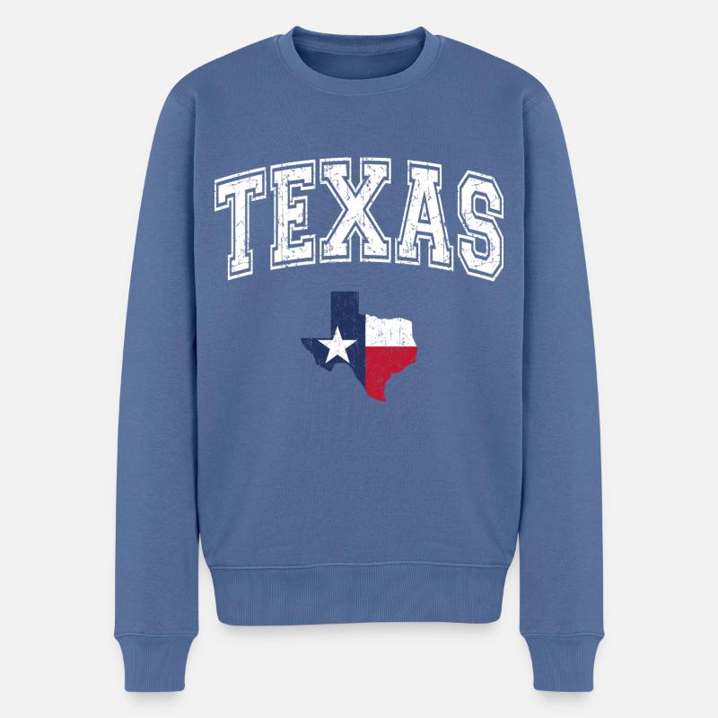 Texas - Männer Premium Bio Pullover - Taubenblau
