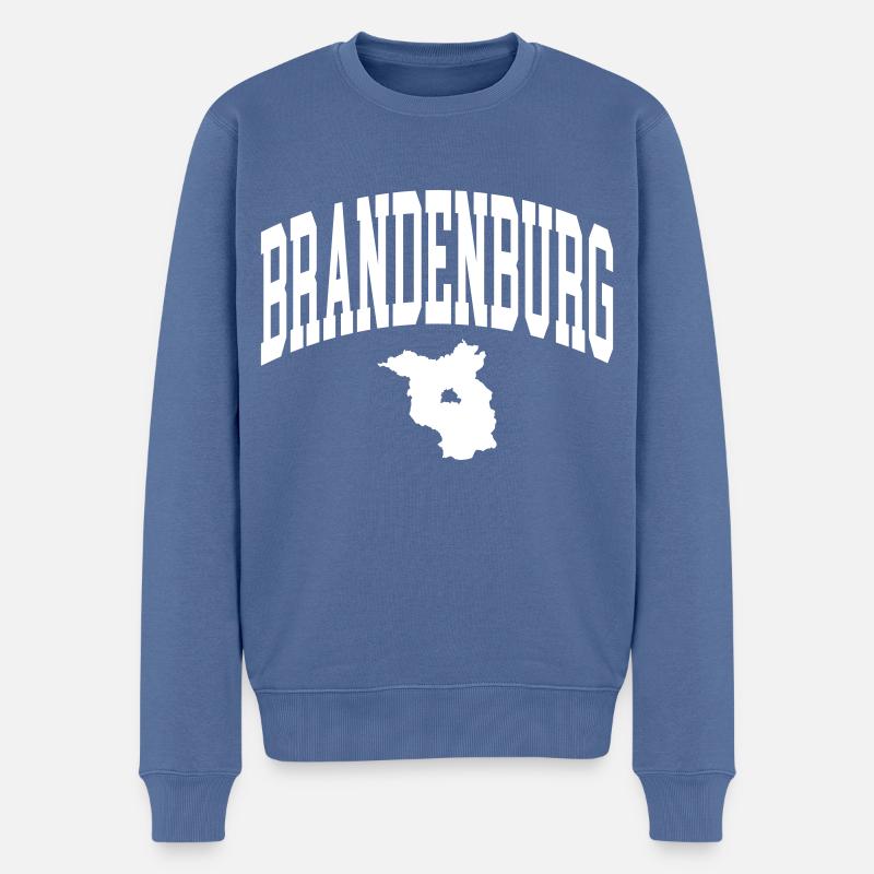 Brandenburg - Männer Premium Bio Pullover - Taubenblau