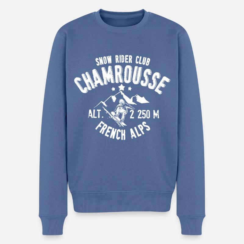 Chamrousse snow rider club - Pull Premium bio Homme - bleu pigeon