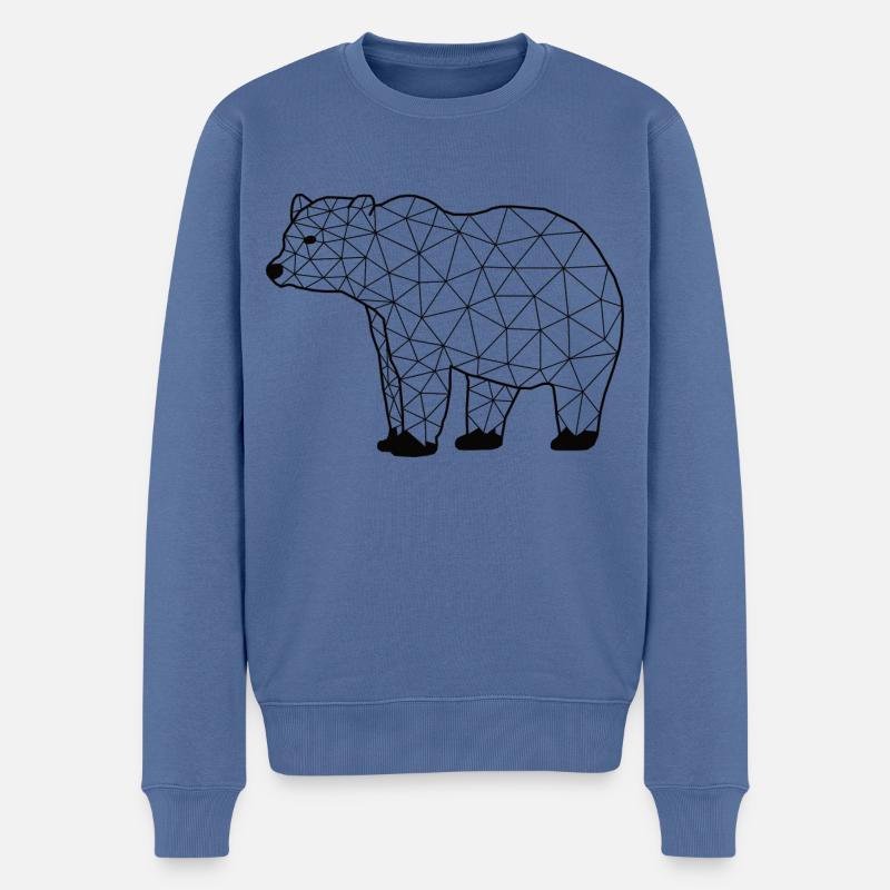 Bearr GeomeTRIX - Männer Premium Bio Pullover - Taubenblau