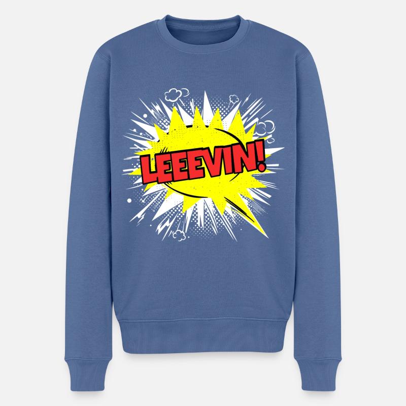 Levin Nom Drôle Bulle Leeevin ! - Pull Premium bio Homme - bleu pigeon
