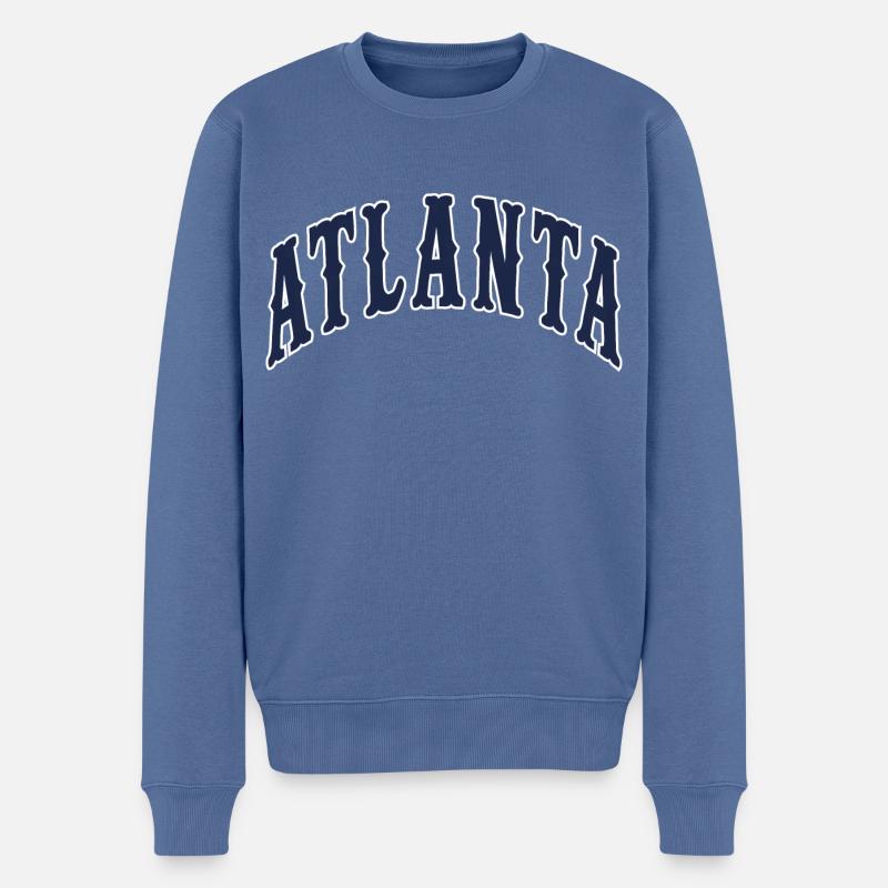 Atlanta - Männer Premium Bio Pullover - Taubenblau