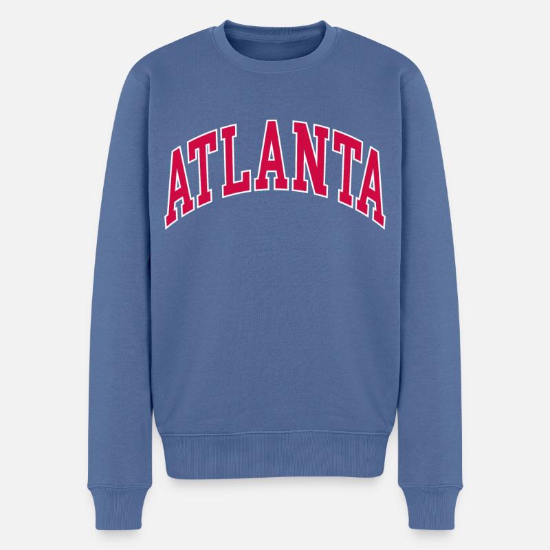 Atlanta - Männer Premium Bio Pullover - Taubenblau