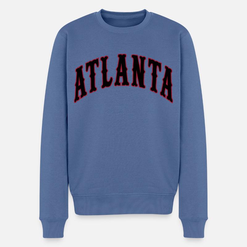 Atlanta - Männer Premium Bio Pullover - Taubenblau
