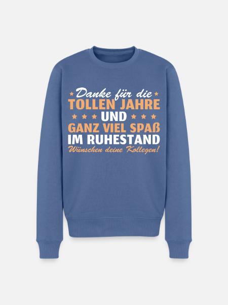 Ruhestand Abschiedsgeschenk Arbeitskollege - Männer Premium Bio Pullover - Taubenblau