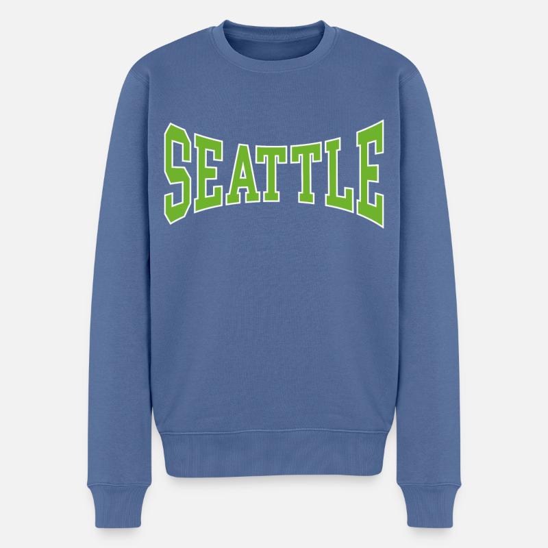 Seattle - Pull Premium bio Homme - bleu pigeon