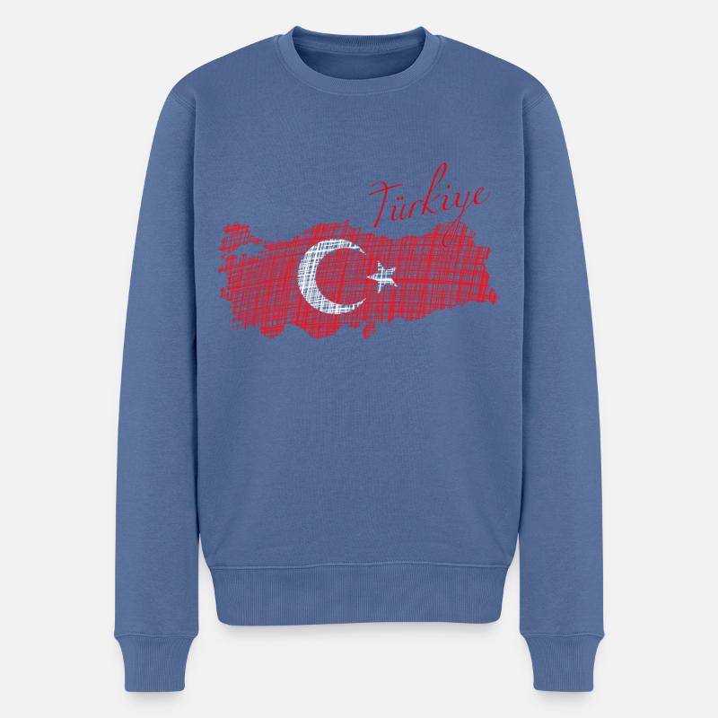 Türkiye Türkei - Männer Premium Bio Pullover - Taubenblau