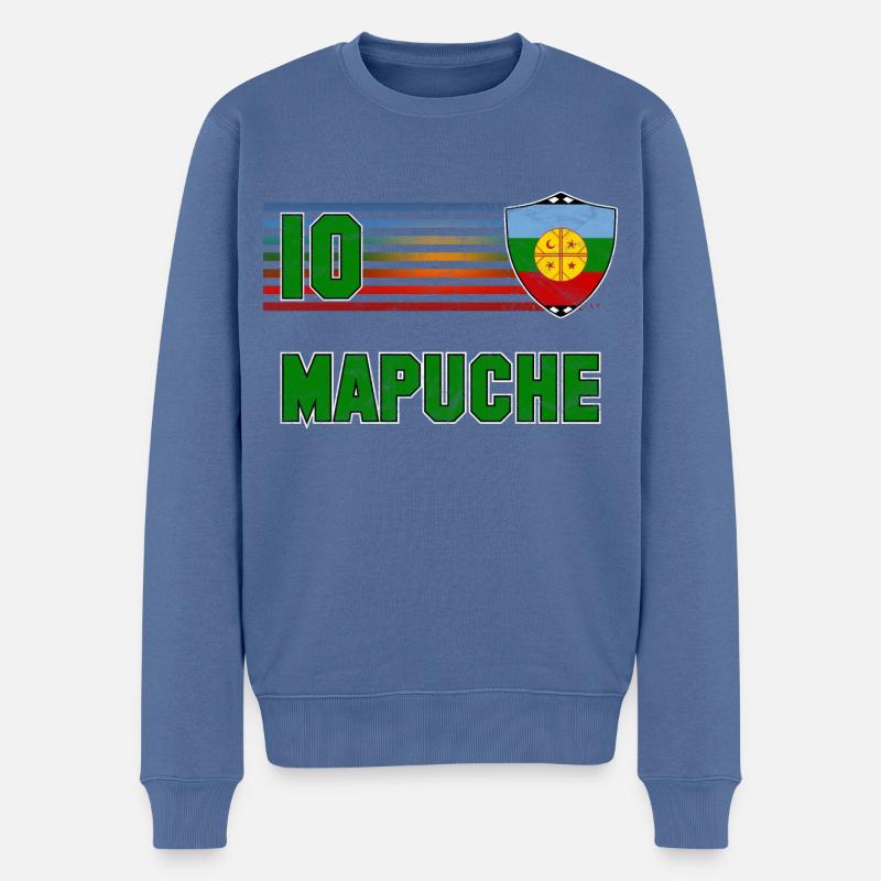 Mapuche Fußball Mannschaft - Männer Premium Bio Pullover - Taubenblau