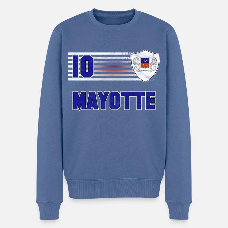 Mayotte Fußball Mannschaft - Männer Premium Bio Pullover - Taubenblau