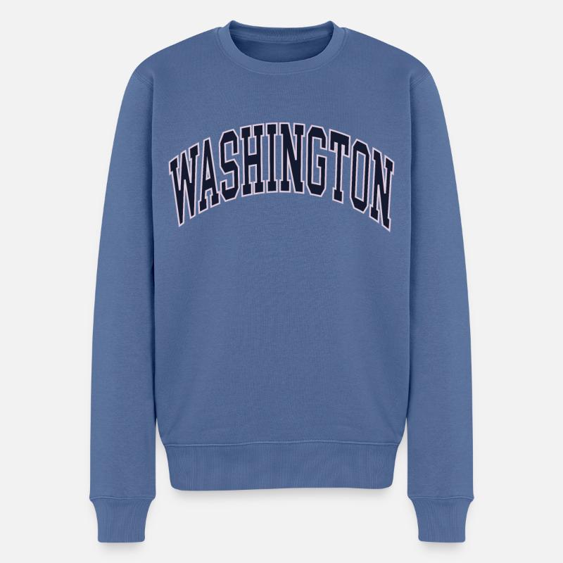 Washington - Männer Premium Bio Pullover - Taubenblau