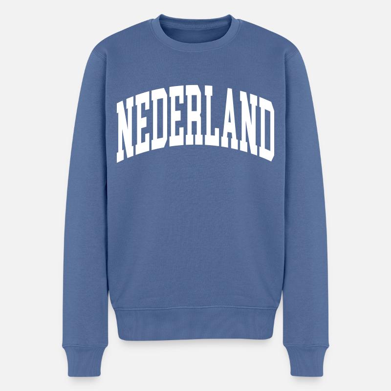 Nederland - Männer Premium Bio Pullover - Taubenblau
