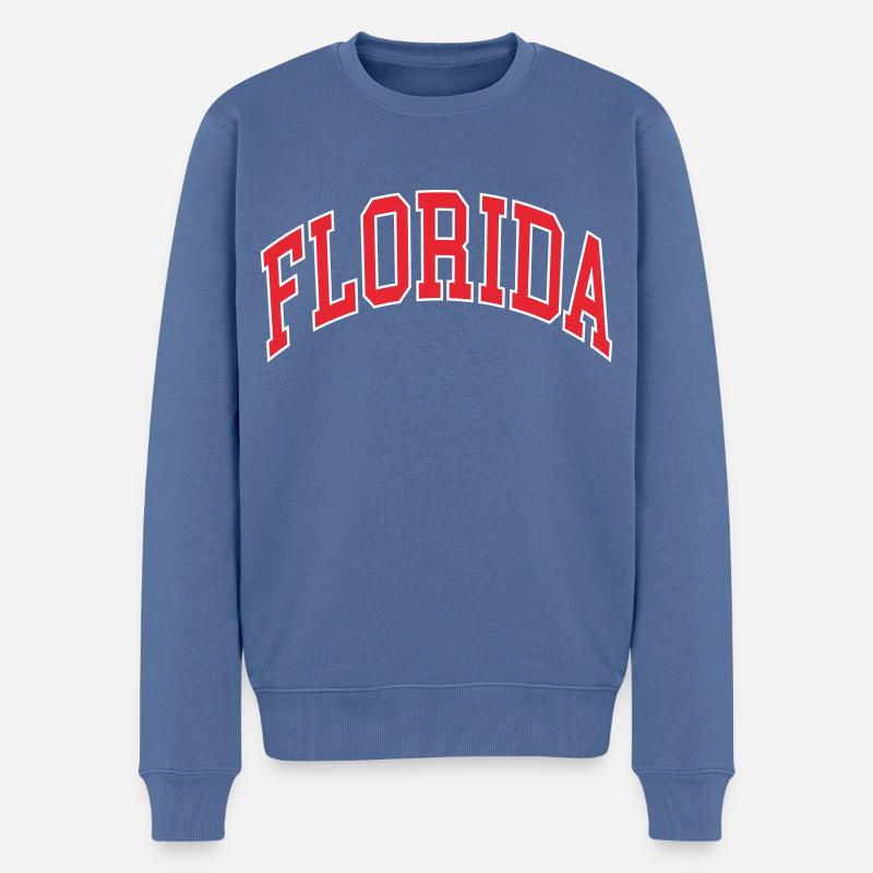 Florida - Männer Premium Bio Pullover - Taubenblau