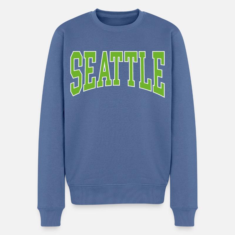 Seattle - Männer Premium Bio Pullover - Taubenblau