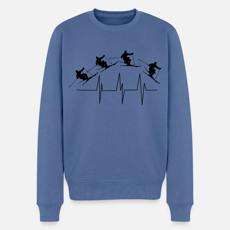 Ski - Pull Premium bio Homme - bleu pigeon