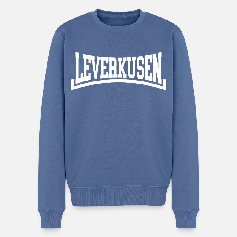 Leverkusen - Männer Premium Bio Pullover - Taubenblau