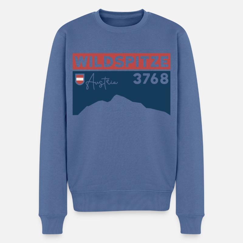 Wildspitze Skitour Hochtour Normalweg Wanderung - Männer Premium Bio Pullover - Taubenblau