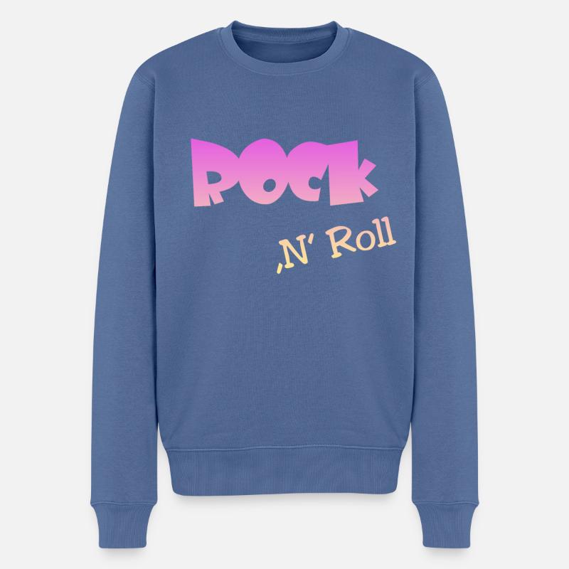 Rock n Roll - Männer Premium Bio Pullover - Taubenblau