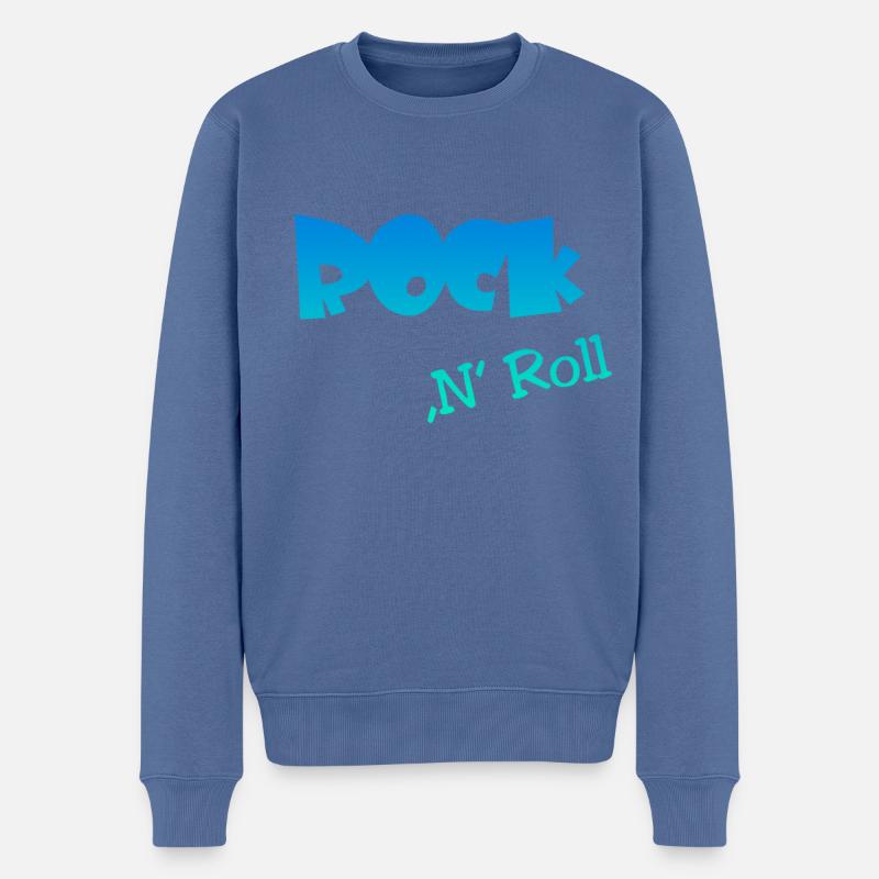Rock n Roll - Männer Premium Bio Pullover - Taubenblau