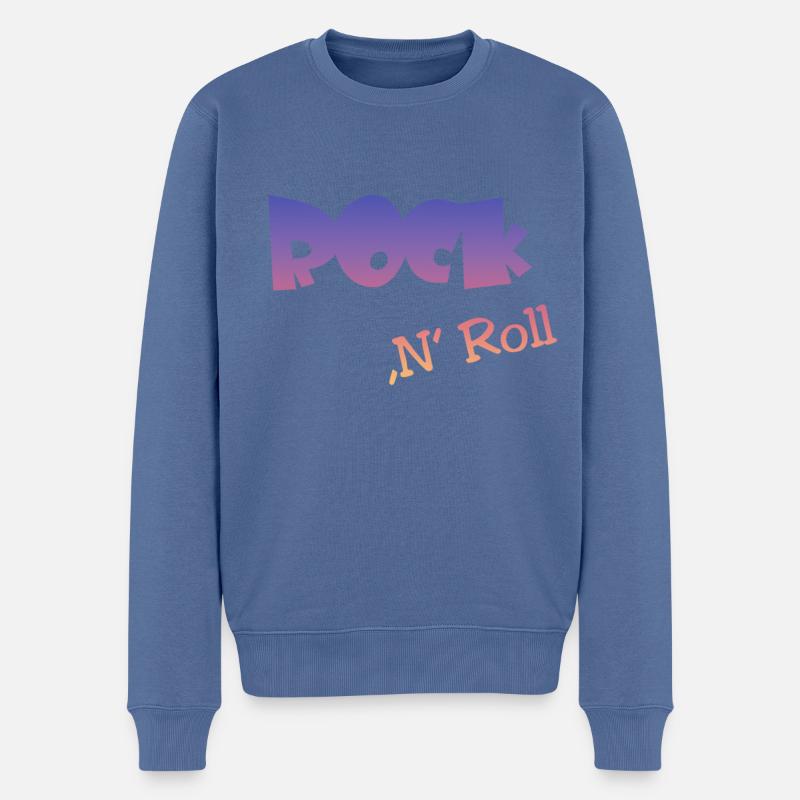Rock n Roll - Männer Premium Bio Pullover - Taubenblau