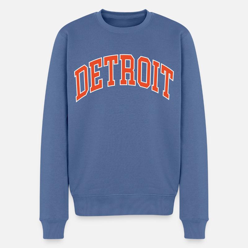 Detroit - Männer Premium Bio Pullover - Taubenblau