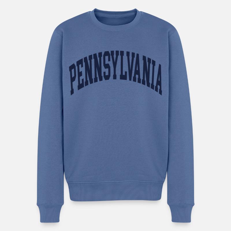 Pennsylvanie - Pull Premium bio Homme - bleu pigeon