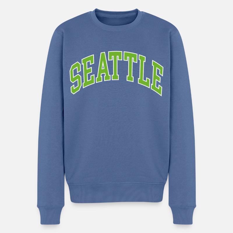Seattle - Pull Premium bio Homme - bleu pigeon