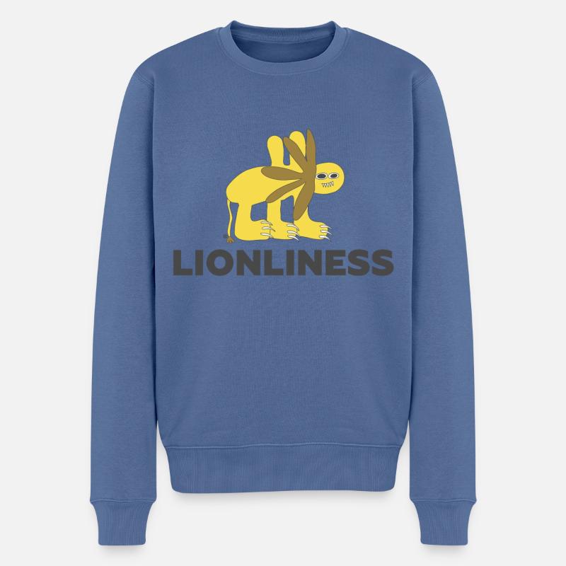 LIONLINESS - Nur Löwe Außenseiterkunst - Männer Premium Bio Pullover - Taubenblau
