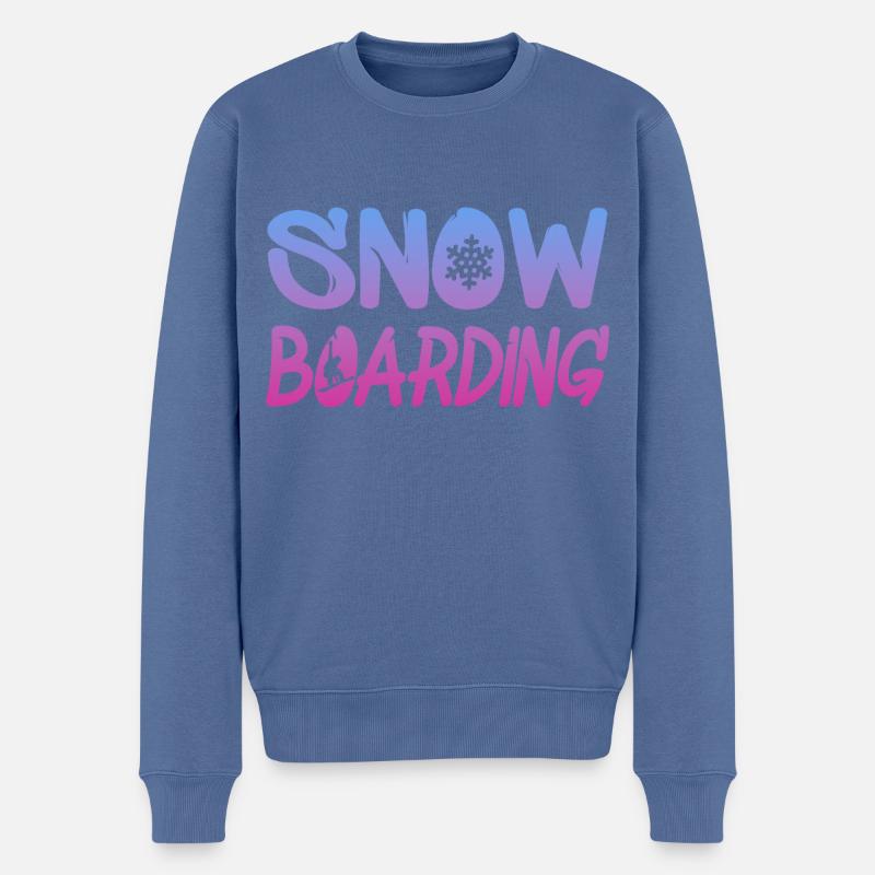 Snowboard - Männer Premium Bio Pullover - Taubenblau