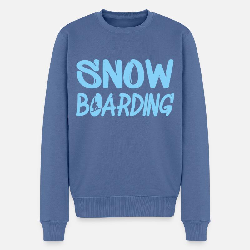 Snowboard - Männer Premium Bio Pullover - Taubenblau