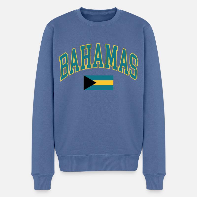 Bahamas - Männer Premium Bio Pullover - Taubenblau