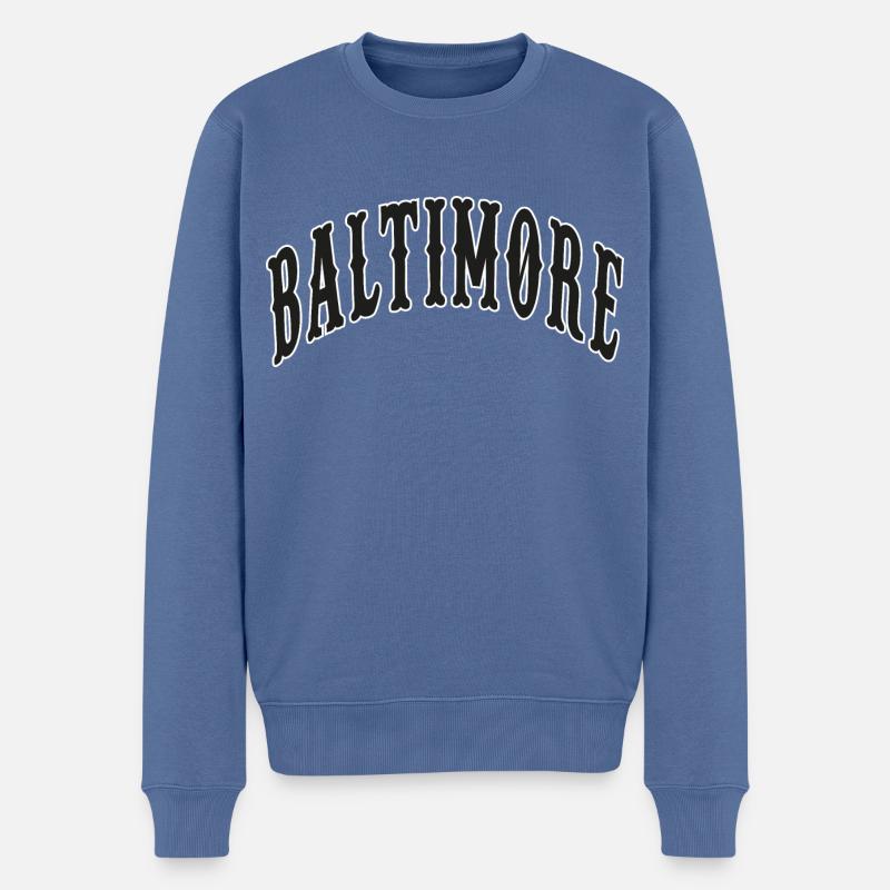 Baltimore - Pull Premium bio Homme - bleu pigeon