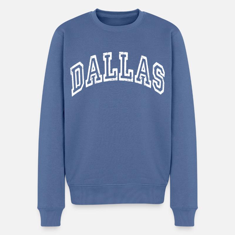 Dallas - Männer Premium Bio Pullover - Taubenblau
