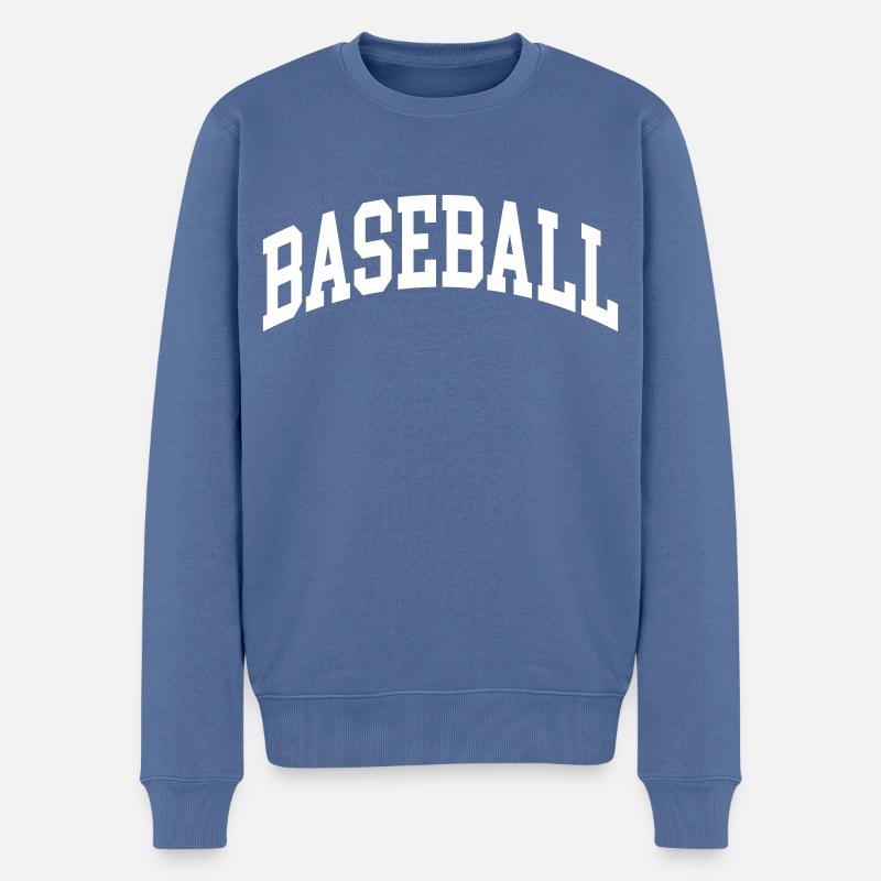 Base-ball - Pull Premium bio Homme - bleu pigeon