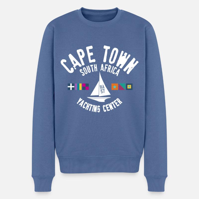 Cape Town yachting center - Pull Premium bio Homme - bleu pigeon