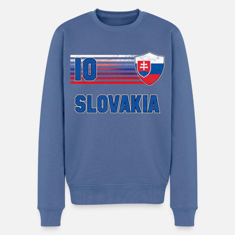 Slowakei Fußball Mannschaft - Männer Premium Bio Pullover - Taubenblau