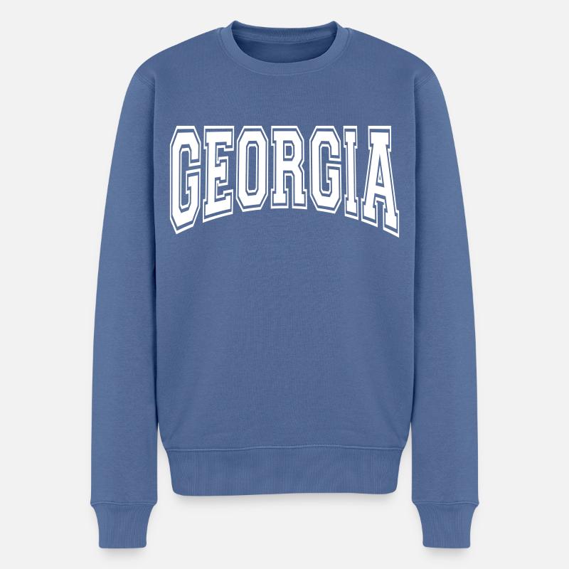 Géorgie - Pull Premium bio Homme - bleu pigeon