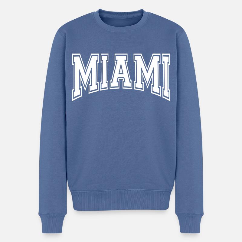 Miami - Männer Premium Bio Pullover - Taubenblau