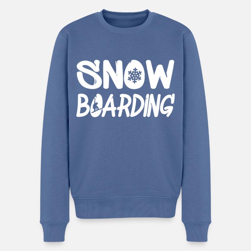 snowboarding - Männer Premium Bio Pullover - Taubenblau