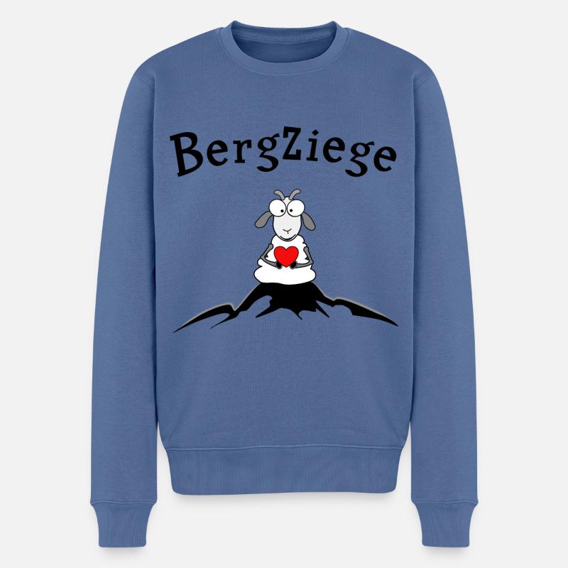 Bergziege - Männer Premium Bio Pullover - Taubenblau