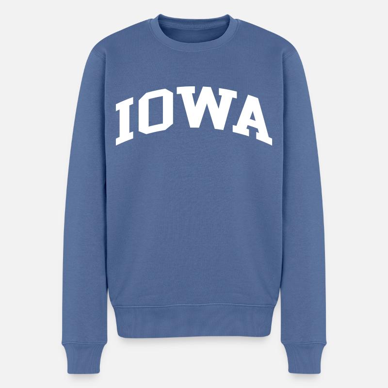 Iowa - Männer Premium Bio Pullover - Taubenblau