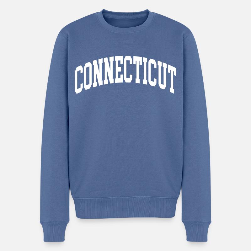 Connecticut - Männer Premium Bio Pullover - Taubenblau