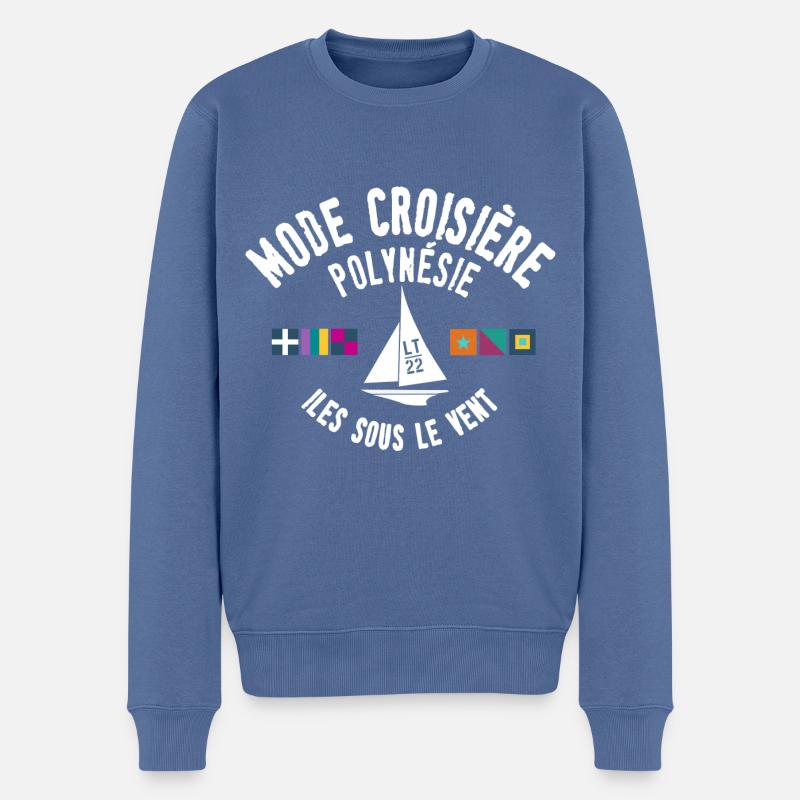 Mode croisière Polynésie - Pull Premium bio Homme - bleu pigeon